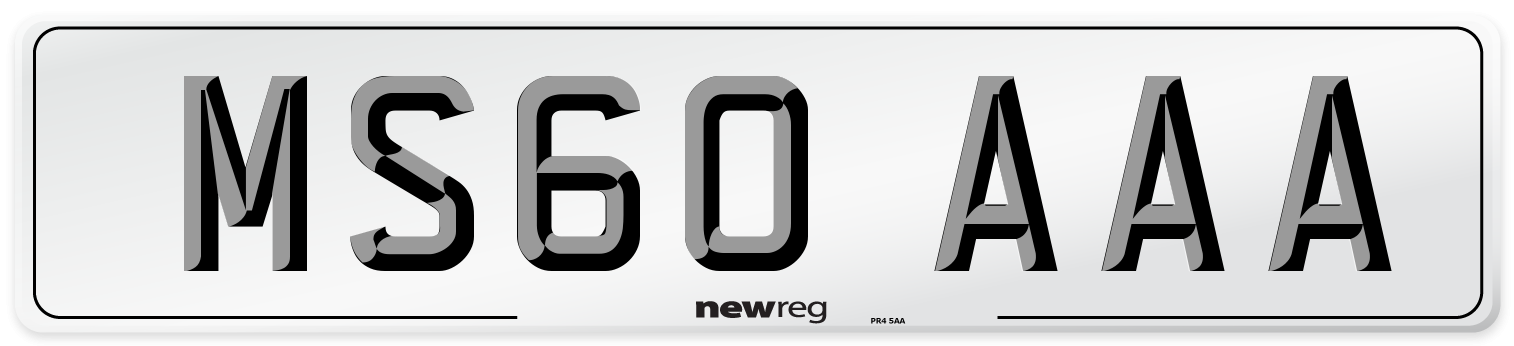 MS60 AAA Number Plate from New Reg